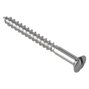 Forgefix Multi-Purpose Screw SL Raised Head Chrome Plated 4.0 x 40mm ForgePack 20 ForgeFix - RockBottom Northampton