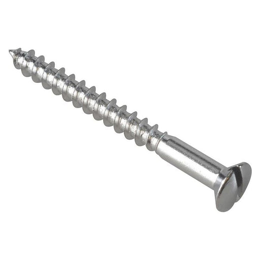 Forgefix Multi-Purpose Screw SL Raised Head Chrome Plated 4.0 x 40mm ForgePack 20 ForgeFix - RockBottom Northampton