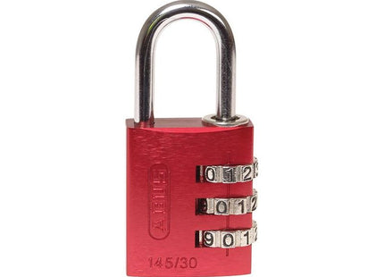 Abus Mechanical 145/30 30mm Aluminium Combination Padlock Red 46578 ABUS Mechanical - RockBottom Northampton 