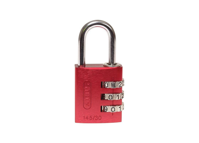 Abus Mechanical 145/30 30mm Aluminium Combination Padlock Red 46578 ABUS Mechanical - RockBottom Northampton 