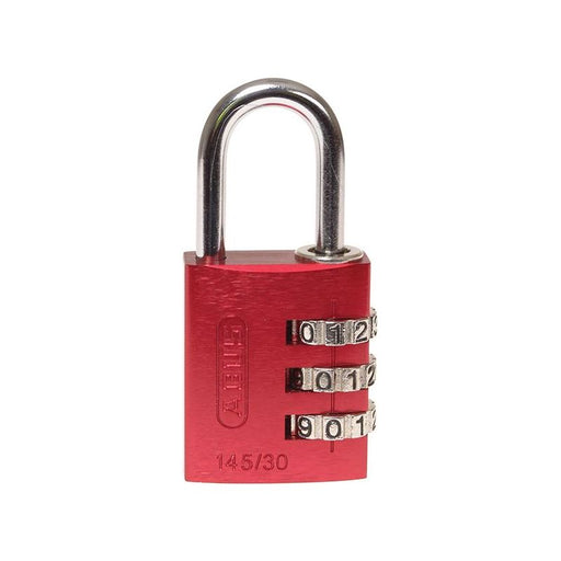 Abus Mechanical 145/30 30mm Aluminium Combination Padlock Red 46578 ABUS Mechanical - RockBottom Northampton 