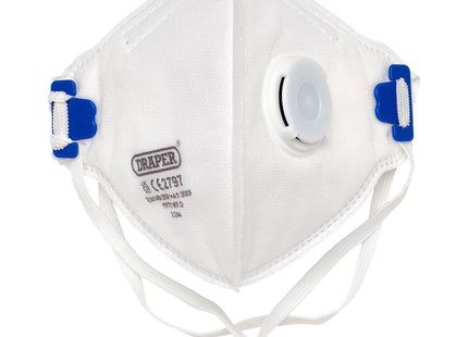 Draper FPP3 NR Vertical Fold Flat Face Masks with Valve (Pack of 10) Draper - Town Tools