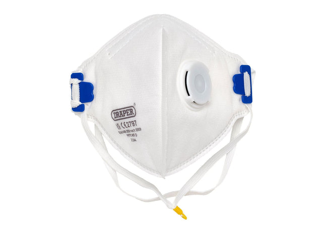 Draper FPP3 NR Vertical Fold Flat Face Masks with Valve (Pack of 10) Draper - Town Tools