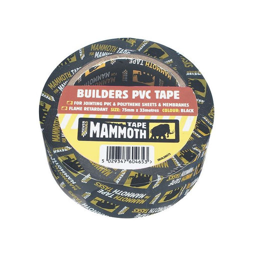 Everbuild Sika Builder's PVC Tape 50mm x 33m Black Everbuild Sika - RockBottom Northamptin