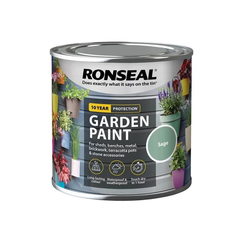 Ronseal Garden Paint Sage 250ml Ronseal - RockBottom Nothampton