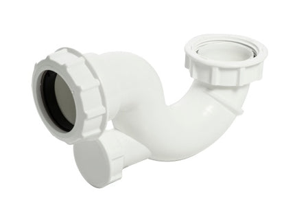 Floplast white shallow bath trap with eye 20mm seal x 40mm TSB42