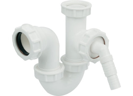 Floplast white appliance half P trap 76mm seal x 40mm TW472