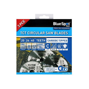 Bluespot Tools 190mm Circular Saw Blade Set, 3 Piece BlueSpot Tools - RockBottom Northampton
