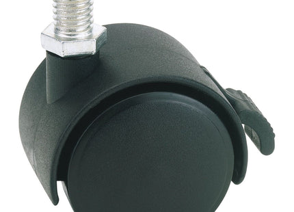 Draper Twin Nylon Bolt Castor with Brake, 40mm Diameter, S.W.L. 25kg 65465 Draper - Town Tools 