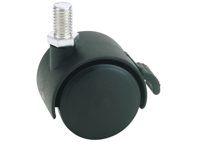 Draper Twin Nylon Bolt Castor with Brake, 40mm Diameter, S.W.L. 25kg 65465 Draper - Town Tools 