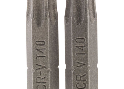 Draper TX-STAR Insert Bit, 1/4" Hex, 25mm Long, T40 (Pack of 2) Draper - Town Tools 