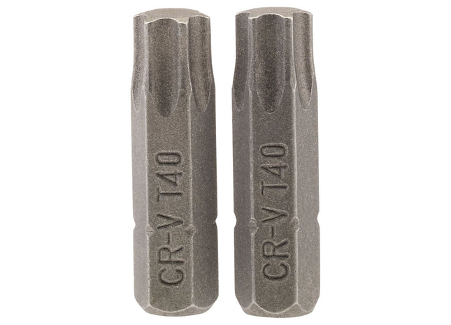 Draper TX-STAR Insert Bit, 1/4" Hex, 25mm Long, T40 (Pack of 2) Draper - Town Tools 