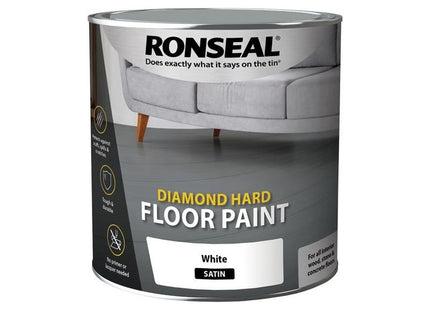 Ronseal Diamond Hard Floor Paint Satin White 2.5 litre Ronseal - RockBottom Nothampton
