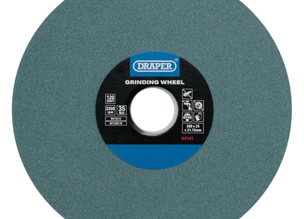 Draper Silicon Carbide Bench Grinding Wheel, 200 x 25mm, 120G 04141 Draper - Town Tools 