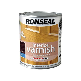 Ronseal Interior Varnish Quick Dry Satin Walnut 750ml Ronseal - RockBottom Nothampton
