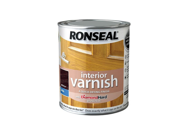 Ronseal Interior Varnish Quick Dry Satin Walnut 750ml Ronseal - RockBottom Nothampton