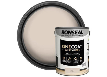 Ronseal One Coat Everywhere Interior Paint Clay Matt 5 litre Ronseal - RockBottom Nothampton
