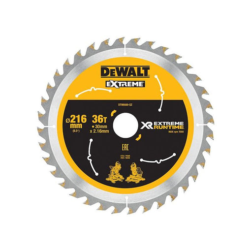 Dewalt Power Tools XR FlexVolt Circular Saw Blade 216 x 30mm x 36T DeWALT Power Tools - RockBottom Northampton