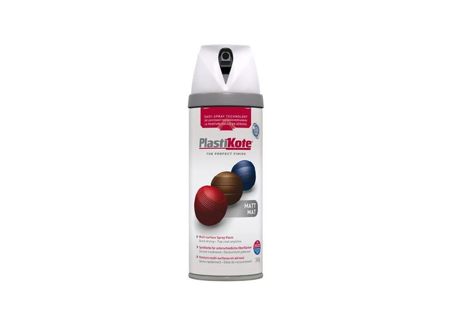 Plastikote Twist & Spray Matt White 400ml PlastiKote - RockBottom Nothampton
