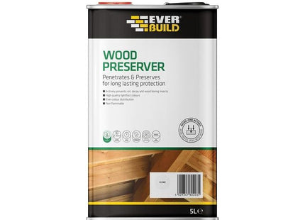 Everbuild Sika Wood Preserver Clear 5 litre Everbuild Sika - RockBottom Northamptin