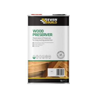 Everbuild Sika Wood Preserver Clear 5 litre Everbuild Sika - RockBottom Northamptin