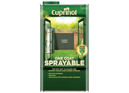 Cuprinol One Coat Sprayable Fence Treatment Forest Green 5 litre Cuprinol - RockBottom Northampton