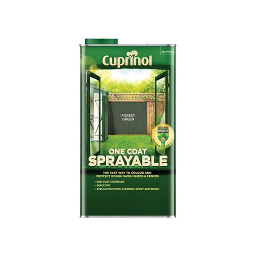 Cuprinol One Coat Sprayable Fence Treatment Forest Green 5 litre Cuprinol - RockBottom Northampton