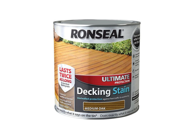 Ronseal Ultimate Protection Decking Stain Medium Oak 2.5 litre Ronseal - RockBottom Nothampton