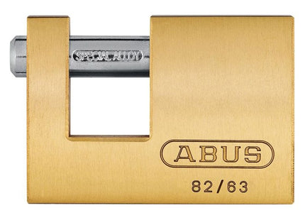 Abus Mechanical 82/63mm Monoblock Brass Shutter Padlock Carded ABUS Mechanical - RockBottom Northampton 