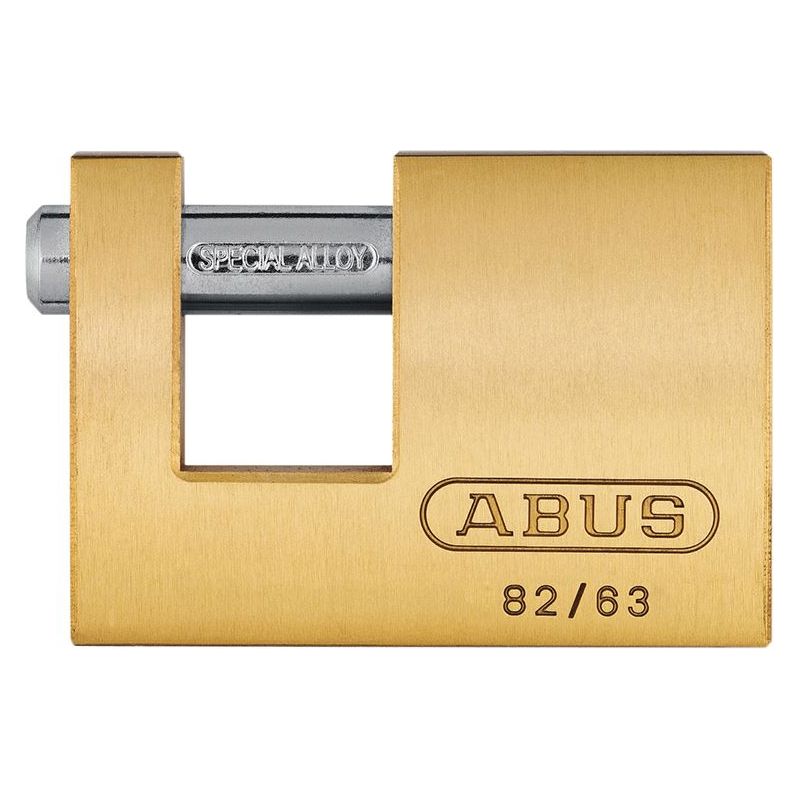 Abus Mechanical 82/63mm Monoblock Brass Shutter Padlock Carded ABUS Mechanical - RockBottom Northampton 