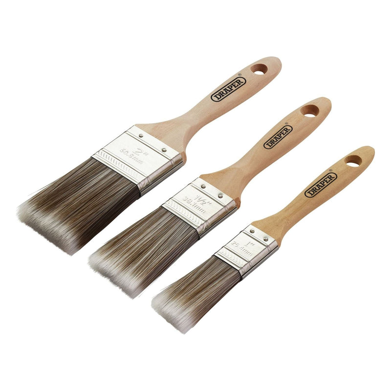 Draper Wood Handle Paint Brush Set (3 Piece) Draper - Town Tools