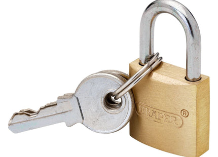 Draper Brass Cylinder Padlock, 20mm Draper - Town Tools