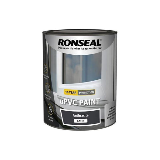 Ronseal uPVC Paint Anthracite Satin 750ml Ronseal - RockBottom Nothampton