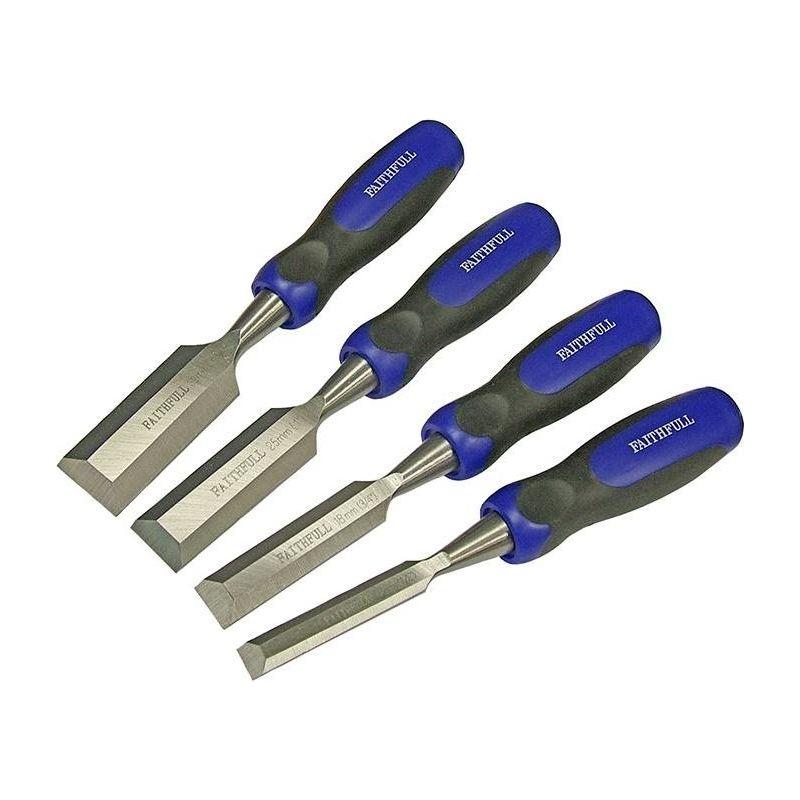 Faithfull Bevel Edge Butt Chisel Set, 4 Piece Faithfull - RockBottom Northampton