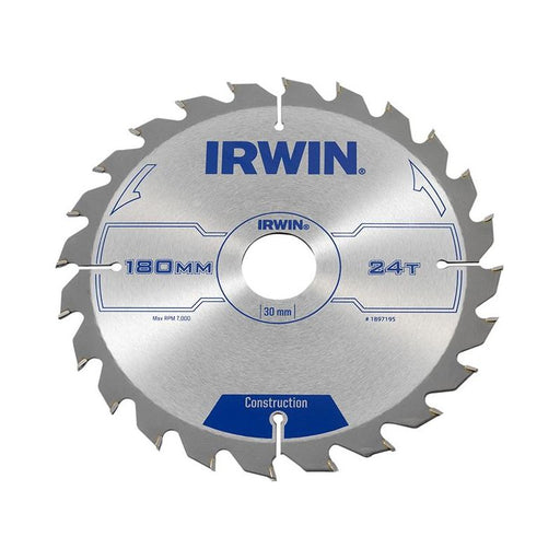 Irwin® Construction Circular Saw Blade 180 x 30mm x 24T ATB IRWIN® - RockBottom Northampton