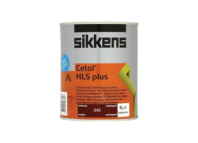 Sikkens Cetol HLS Plus Translucent Woodstain Mahogany 1 litre Sikkens - RockBottom Nothampton