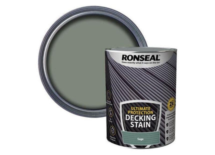 Ronseal Ultimate Protection Decking Stain Sage 5 litre Ronseal - RockBottom Nothampton