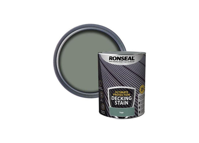 Ronseal Ultimate Protection Decking Stain Sage 5 litre Ronseal - RockBottom Nothampton