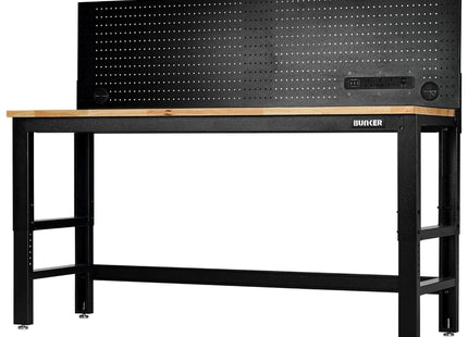 Draper Bunker Workbench with Hardwood Worktop and Power Pegboard, 1830mm Draper - Town Tools