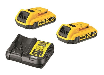 Dewalt Power Tools DCB183 2C 18V Battery & Charger Pack - 2 x 2Amp Batteries + 1 x DCB112 Charger DeWALT Power Tools - RockBottom Northampton