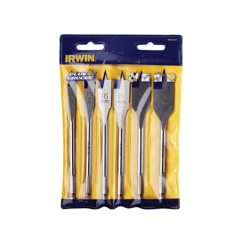 Irwin® Blue Groove 4X Flat Bit Set, 6 Piece IRWIN® - RockBottom Northampton