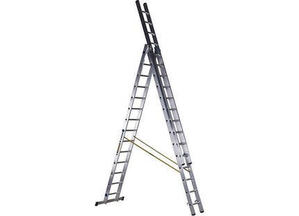 Zarges D-Rung Combination Ladder 3-Part 3 x 14 Rungs Zarges - RockBottom Northampton
