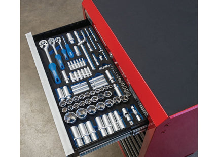 Draper Socket Set in Full Drawer EVA Insert Tray, 1/4", 3/8", and 1/2" (84 Piece Draper - Town Tools 