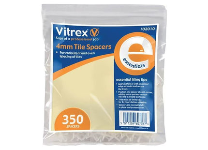 Vitrex Essential Tile Spacers 4mm (Pack 350) Vitrex - RockBottom Northampton