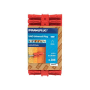 Rawlplug Red UNO® Plugs 6 x 28mm (Pack 288) Rawlplug - RockBottom Nothampton