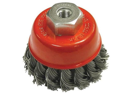 Faithfull Wire Cup Brush Twist Knot 65mm M10x1.5, 0.50mm Steel Wire Faithfull - RockBottom Northampton