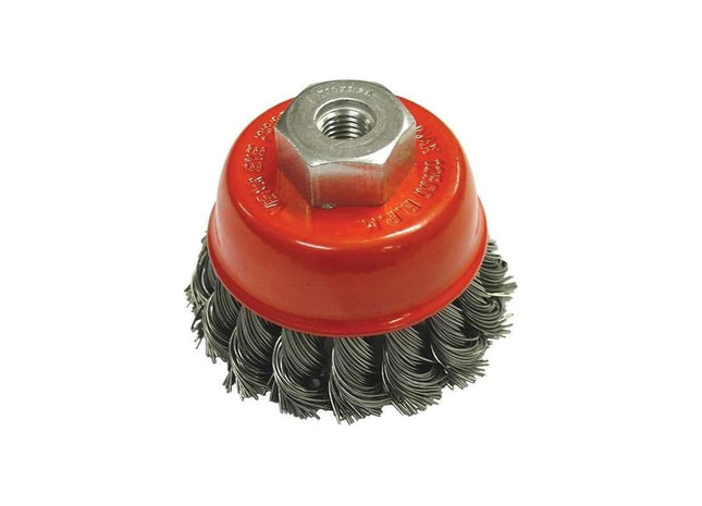 Faithfull Wire Cup Brush Twist Knot 65mm M10x1.5, 0.50mm Steel Wire Faithfull - RockBottom Northampton