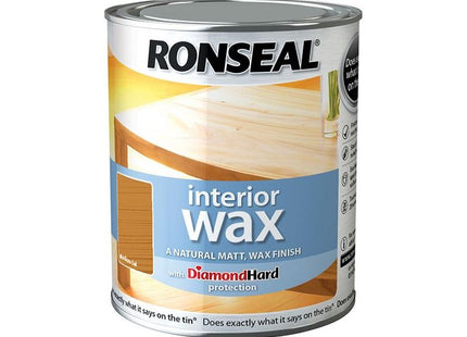 Ronseal Interior Wax Medium Oak 750ml Ronseal - RockBottom Nothampton