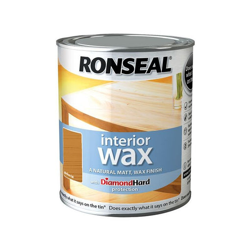 Ronseal Interior Wax Medium Oak 750ml Ronseal - RockBottom Nothampton