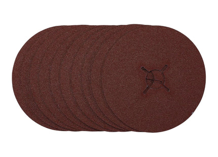 Draper Fibre Sanding Discs, 125mm, 60 Grit, (Pack of 10) 68976 Draper - Town Tools 